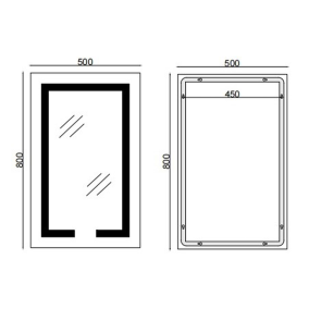 Дзеркало Mixxus HARD MR06-50x80-CASE із LED Touch, Anti-fog, димером, рег. яскравості, годинником (MI6657) №6
