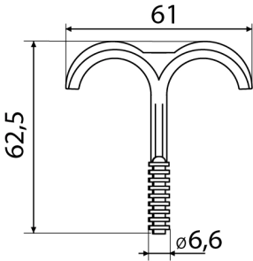 FTC-25DB дюбель-крючок двойной (50шт) №4