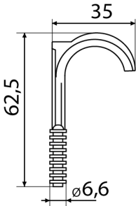 FTC-25SG дюбель-крючок одинарный (50шт) №4