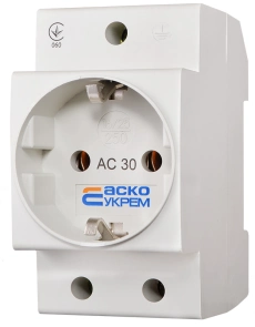 Розетка з заземленням AC30 2Р+РЕ №1