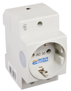 Розетка з заземленням AC30 2Р+РЕ №2