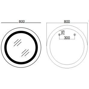Дзеркало Mixxus PLAIN MC02-80-CASE з LED Touch, Anti-fog, димером, регулюванням яскравості, годинником (MI7 №11