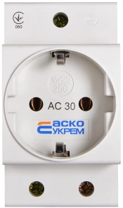 Розетка з заземленням AC30 2Р+РЕ №3