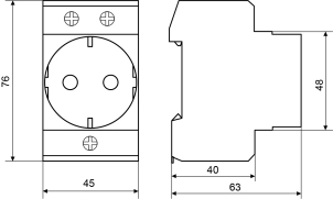 Розетка з заземленням AC30 2Р+РЕ №5