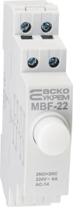 Модульна кнопка з фіксацією 2NO+2NC 230V АС МВF-22 біла №1