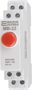Модульна кнопка без фіксації 2NO+2NC 230V АС МВ-22 червона №2