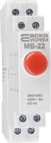 Модульна кнопка без фіксації 2NO+2NC 230V АС МВ-22 червона №3