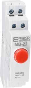Модульна кнопка без фіксації 2NO+2NC 230V АС МВ-22 червона №4
