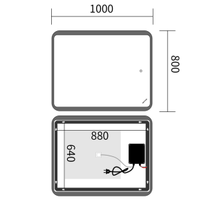 Зеркало Mixxus Premium OLIVARY MR19-100x80-REVERSE (LED Touch, Anti-fog, димер (3-6,5kK)) (MP6629) №5