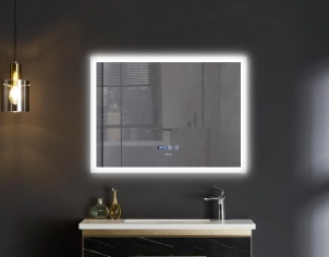 Дзеркало Mixxus FLAT MR04-100x80 з LED Touch, Anti-fog, димером, регулюванням яскравості, годинником (MI692 №2