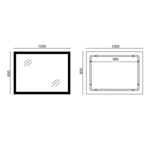 Дзеркало Mixxus FLAT MR04-100x80 з LED Touch, Anti-fog, димером, регулюванням яскравості, годинником (MI692 №7