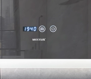 Дзеркало Mixxus FLAT MR04-100x80 з LED Touch, Anti-fog, димером, регулюванням яскравості, годинником (MI692 №14