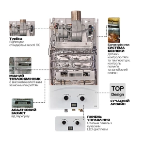 Газова колонка Mixxus GWH-0710 BASIC TURBO WHITE турбована 10 л/хв (WH0028) №4