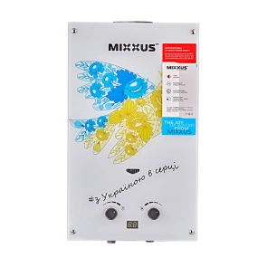 Газовая колонка MIXXUS GWH-0610 BASIC GLASS дымоходная 10 л/мин (панель из стекла с рисунком) (WH00 №4