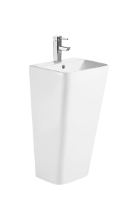Раковина моноблок Mixxus STYLE-1101 с отверстием под смеситель и переливом 440х380х830mm (MI6696) №4