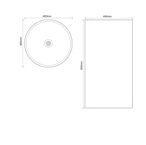 Раковина моноблок MIXXUS PREMIUM ELLIPSE-1101 460х460х855mm з переливом (MP6573) №2