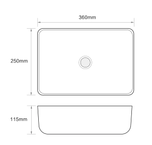 Раковина накладна Mixxus Premium DIVERSE-0103 360х250х115mm (MP6539) №5