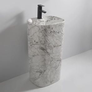 Раковина моноблок MIXXUS PREMIUM DIVERSE-1101 MARBLE 460х380х840mm з отвором під змішувач та пер №3