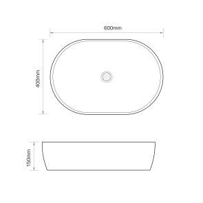 Раковина накладна MIXXUS PREMIUM ELLIPSE-0105 600х400х150mm (MP6563) №7