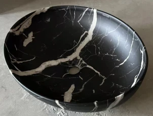 Раковина накладная Mixxus Premium ELLIPSE-0102 MARBLE 515х400х130mm (MP6552) №3