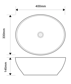 Раковина накладна MIXXUS PREMIUM ELLIPSE-0108 EDGE BLACK 400х330х145mm (MP6527) №2