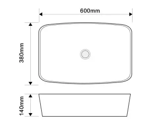 Раковина накладная Mixxus Premium DIVERSE-0111 EDGE BLACK 600х380х140mm (MP6562) №4