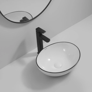 Раковина накладна MIXXUS PREMIUM ELLIPSE-0108 EDGE BLACK 400х330х145mm (MP6527) №7