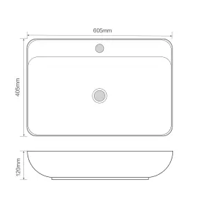 Раковина накладная Mixxus Premium BEVEL-0203 600х405х120mm с отверстием под смеситель (MP6513) №4