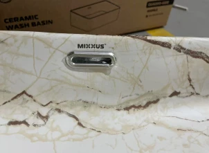 Раковина накладная Mixxus Premium QUADRO-0208 MARBLE 480х315х140mm с переливом (MP6518) №5