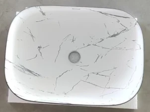 Раковина накладна MIXXUS PREMIUM DIVERSE-0112 MARBLE-BLACK 455х325х135mm (MP6541) №6