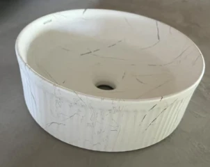 Раковина накладная Mixxus Premium WAVE-0102 MARBLE 370х370х130mm (MP6528) №3