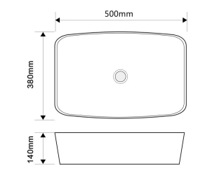 Раковина накладная Mixxus Premium DIVERSE-0109 500х380х140mm (MP6547) №2
