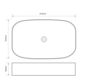 Раковина накладна Mixxus Premium BEVEL-0105 610х375х120mm (MP6524) №3