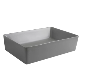 Раковина накладная Mixxus Premium QUADRO-0108 GRAY 550x390x145mm (MP6652) №6
