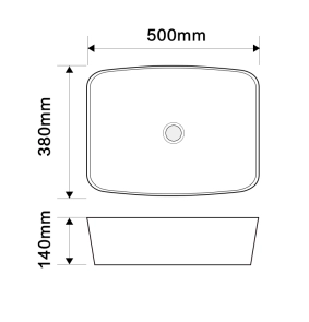 Раковина накладна Mixxus Premium DIVERSE-0109 EDGE GOLD 500х380х140mm (MP6548) №2
