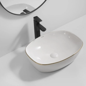 Раковина накладна Mixxus Premium DIVERSE-0109 EDGE GOLD 500х380х140mm (MP6548) №3
