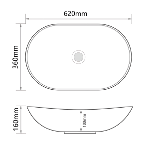 Раковина накладная MIXXUS PREMIUM WAVE-0105 EDGE GOLD 620х360х160mm (MP6557) №2