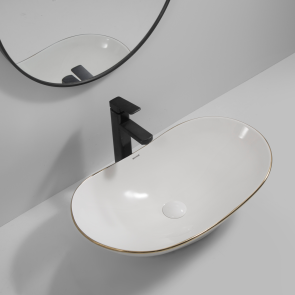 Раковина накладная MIXXUS PREMIUM WAVE-0105 EDGE GOLD 620х360х160mm (MP6557) №3