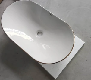 Раковина накладная MIXXUS PREMIUM WAVE-0105 EDGE GOLD 620х360х160mm (MP6557) №5