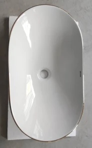 Раковина накладная MIXXUS PREMIUM WAVE-0105 EDGE GOLD 620х360х160mm (MP6557) №8