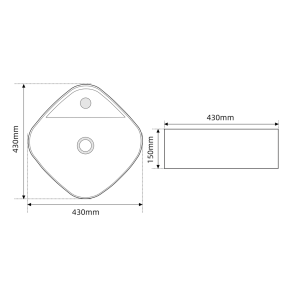 Раковина накладная MIXXUS PREMIUM WAVE-0201 MARBLE 430х430х150mm с отверстием под смеситель (MP6536 №6