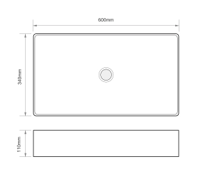 Раковина накладная Mixxus Premium QUADRO-0107 EDGE BLACK 600х340х110mm (MP6521) №7