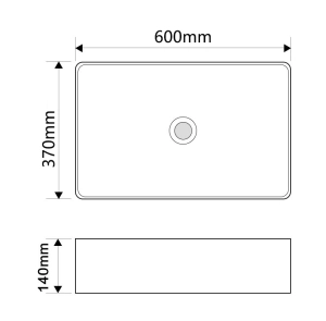 Раковина накладная Mixxus Premium QUADRO-0209 600х370х140mm с переливом (MP6522) №4