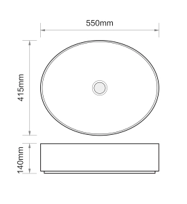 Раковина накладна MIXXUS PREMIUM ELLIPSE-0104 MARBLE 550х415х140mm (MP6554) №4