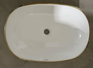 Раковина накладна Mixxus Premium ELLIPSE-0105 EDGE GOLD 600х400х150mm (MP6564) №7