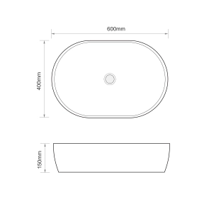 Раковина накладна Mixxus Premium ELLIPSE-0105 EDGE GOLD 600х400х150mm (MP6564) №8