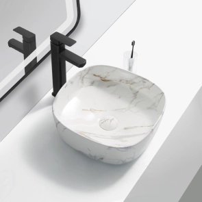 Раковина накладная Mixxus Premium DIVERSE-0104 MARBLE 370х370х135mm (MP6537) №3