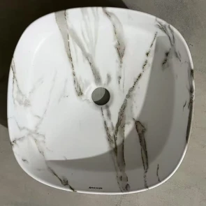 Раковина накладная Mixxus Premium DIVERSE-0104 MARBLE 370х370х135mm (MP6537) №6