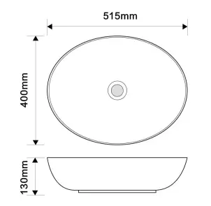 Раковина накладная Mixxus Premium ELLIPSE-0102 515х400х130mm (MP6551) №4
