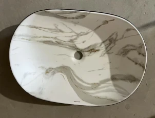 Раковина накладная MIXXUS PREMIUM ELLIPSE-0105 MARBLE-BLACK 600х400х150mm (MP6565) №4